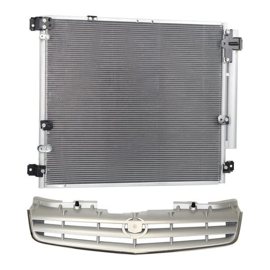 2-Piece Kit, Grille Painted Gray, For Models Without Adaptive Cruise Control, Without Platinum Edition, Includes (1) A/C Condenser and (1) Grille Assembly