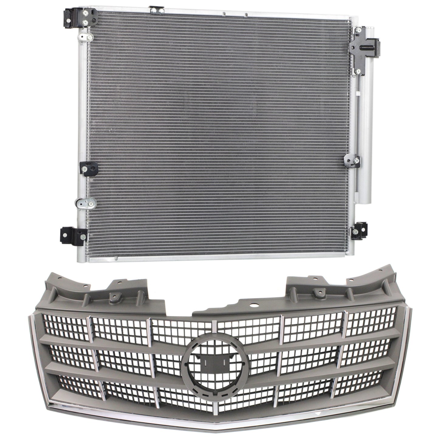 2-Piece Kit, Grille Gray, For Models Without Adaptive Cruise Control and Platinum Edition, Includes (1) A/C Condenser and (1) Grille Assembly
