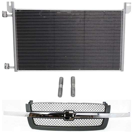 2-Piece Kit, Grille Textured Gray, Includes (1) A/C Condenser and (1) Grille Assembly