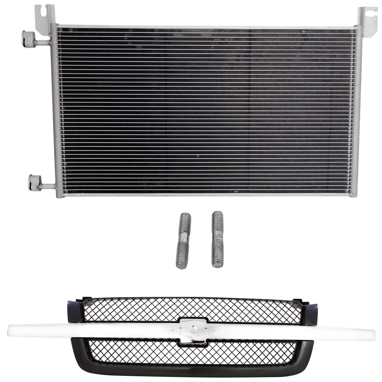 2-Piece Kit, Grille Painted Gray, Includes (1) A/C Condenser and (1) Grille Assembly