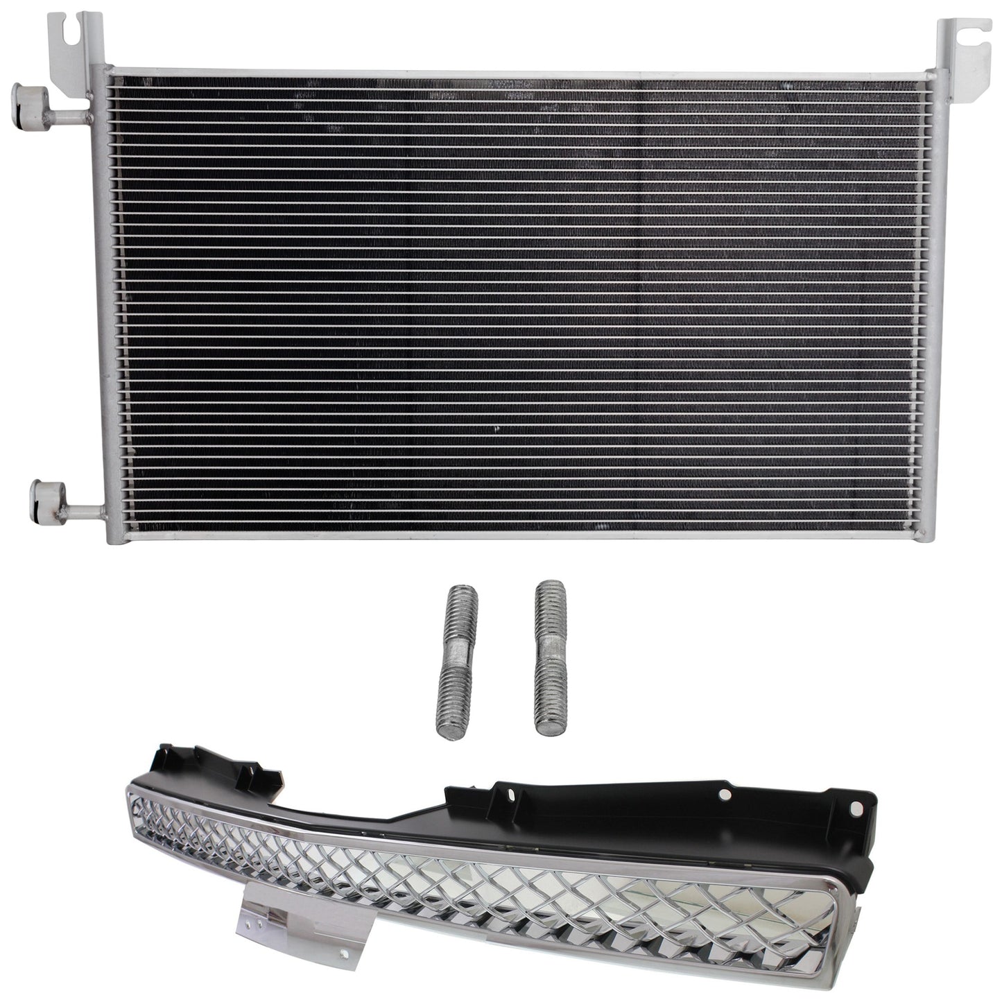 2-Piece Kit, Grille Chrome, Includes (1) A/C Condenser and (1) Grille Assembly