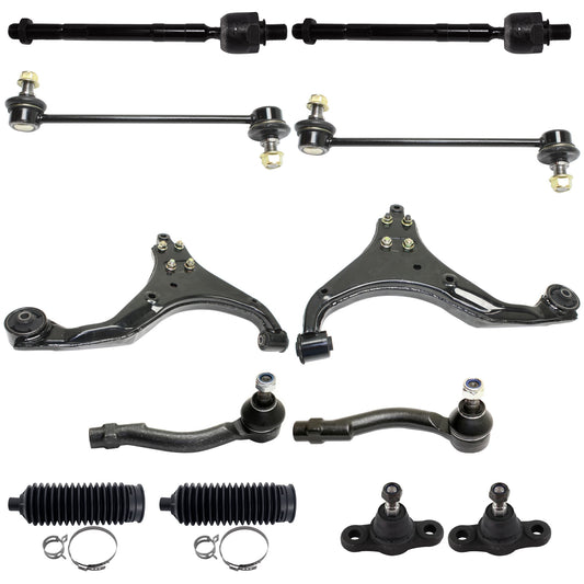 12-Piece Kit Front Suspension Kit, Includes (2) Ball Joint, (2) Control Arm, (2) Steering Rack Boot, (2) Sway Bar Link and (4) Tie Rod End