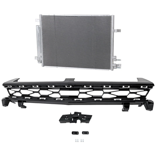 2-Piece Kit, Upper Grille Textured Black, For Models Without Hot Wheels Package, Includes (1) A/C Condenser and (1) Grille Assembly