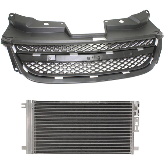 2-Piece Kit, Grille Textured Gray, For Models Without Supercharger, Includes (1) A/C Condenser and (1) Grille Assembly