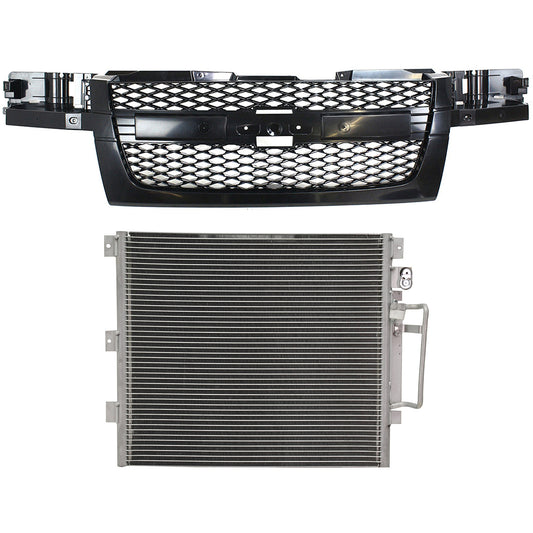 2-Piece Kit Grille Textured Gray, Includes (1) A/C Condenser and (1) Grille Assembly