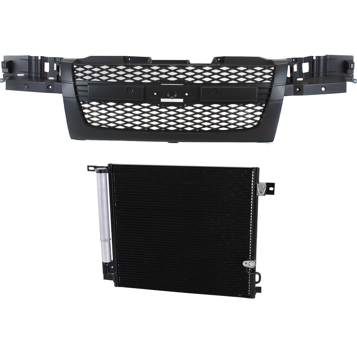 2-Piece Kit Grille Paintable, Includes (1) A/C Condenser and (1) Grille Assembly