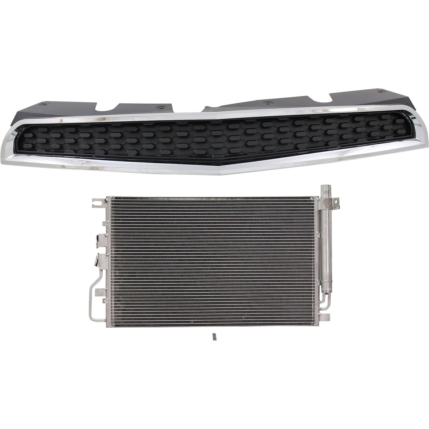 2-Piece Kit Grille Textured Black, CAPA Certified, Includes (1) A/C Condenser and (1) Grille Assembly