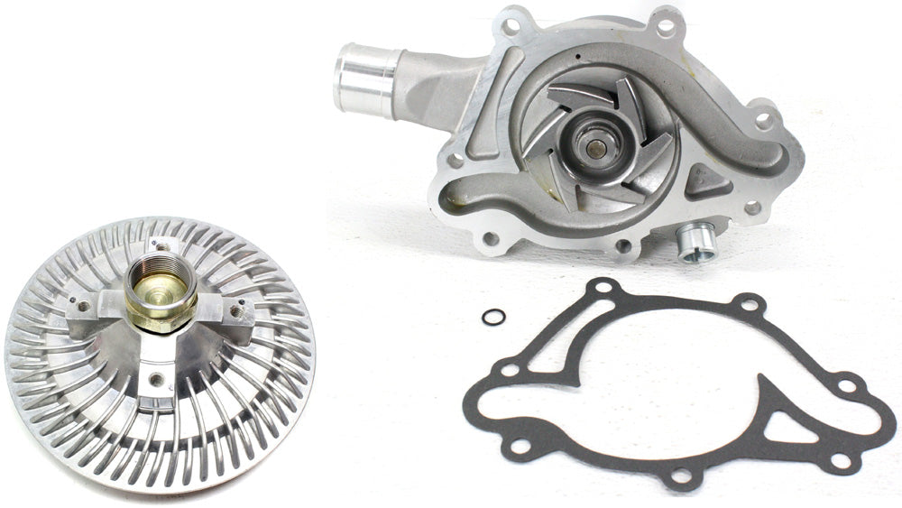 2-Piece Kit Water Pump, 5.9L, 8Cyl, New, Includes (1) Fan Clutch and (1) Water Pump