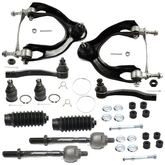 12-Piece Kit Driver and Passenger Side Suspension Kit, Includes (2) Control Arm, (2) Ball Joint, (4) Tie Rod End, (2) Steering Rack Boot and (2) Sway Bar Link