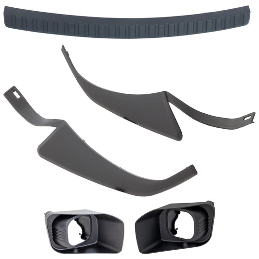 5-Piece Kit Front, Driver and Passenger Side Bumper Trim, Includes (3) Bumper Trim and (2) Fog Light Trim