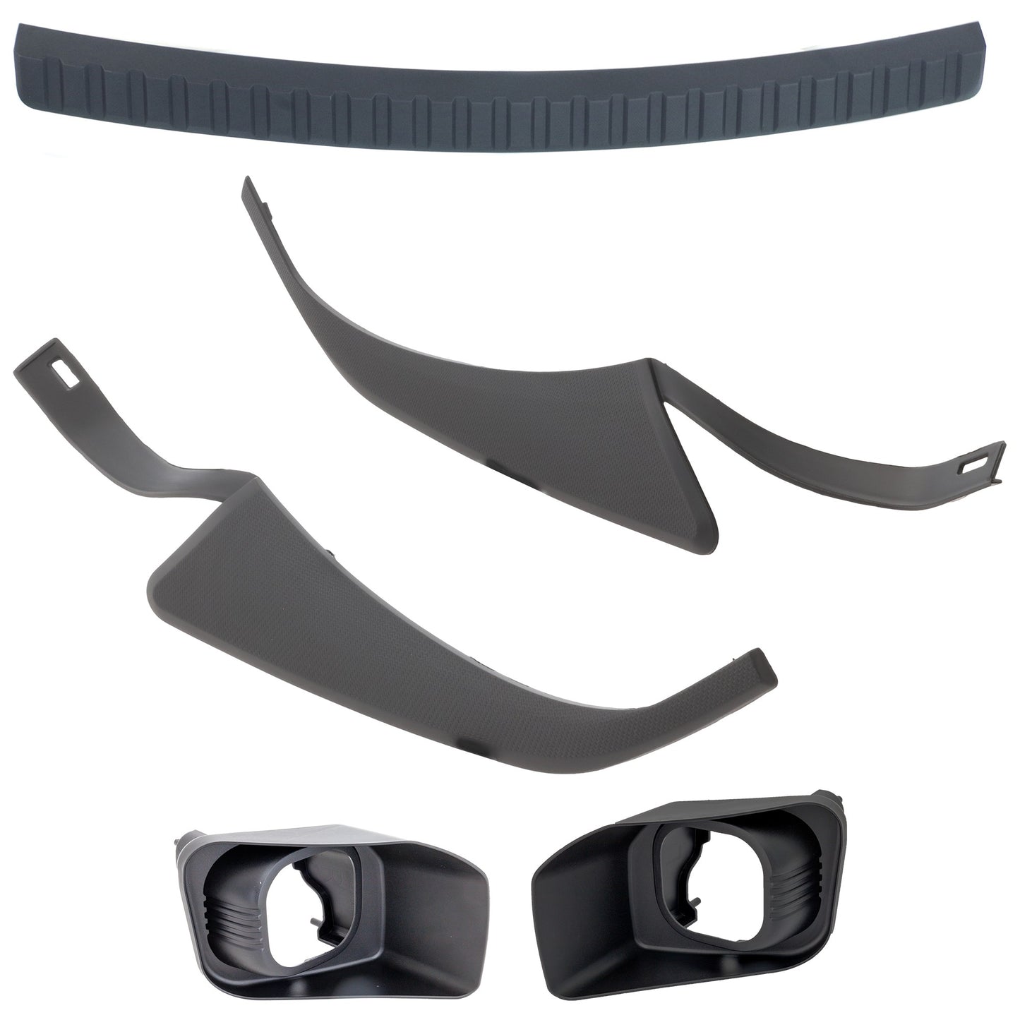 5-Piece Kit Front, Driver and Passenger Side Bumper Trim, Includes (3) Bumper Trim and (2) Fog Light Trim
