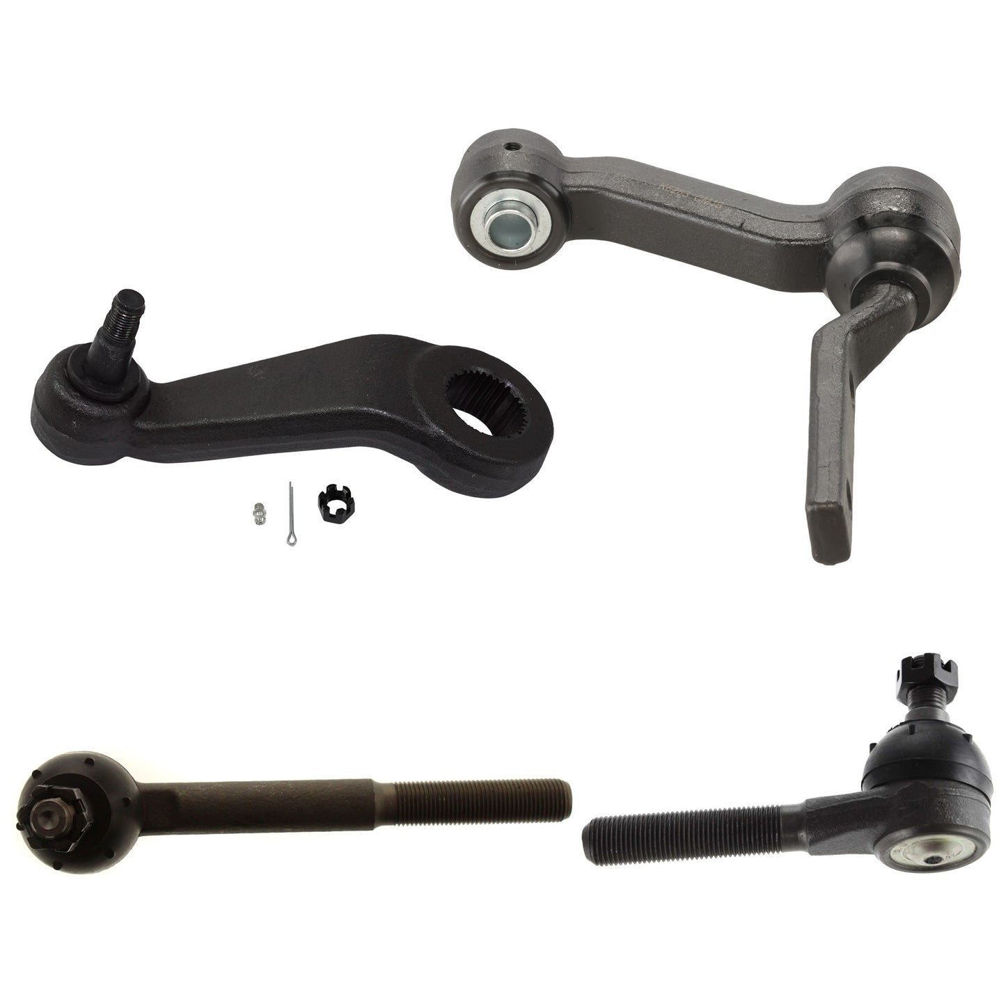 6-Piece Kit Idler Arm, Includes (1) Idler Arm, (1) Pitman Arm, and (4) Tie Rod End