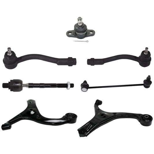 10-Piece Kit Front, Driver and Passenger Side, Lower Control Arms, Includes (2) Ball Joint, (2) Control Arm, (2) Sway Bar Link, and (4) Tie Rod End