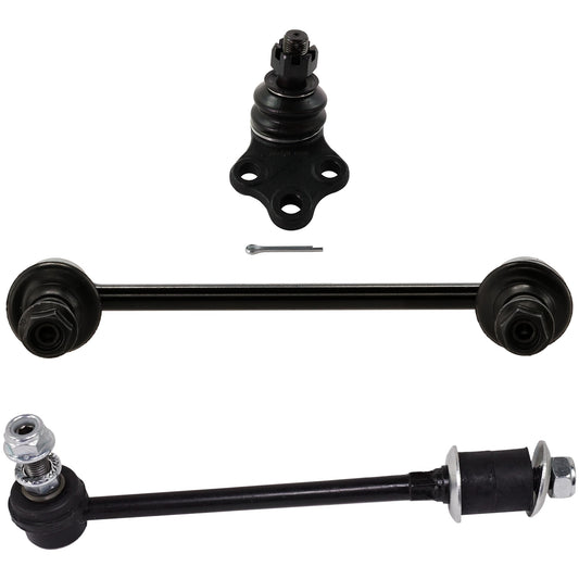 6-Piece Kit Front, Driver and Passenger Side, Lower Ball Joint, includes (2) Ball Joint and (4) Sway Bar Link