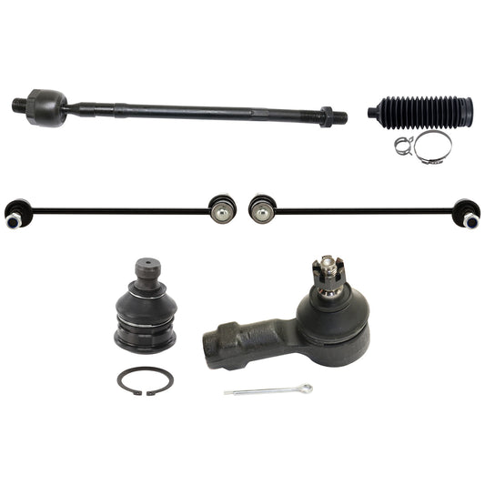 10-Piece Kit Front, Driver and Passenger Side, Lower Ball Joint, Includes (2) Ball Joint, (2) Sway Bar Link, (4) Tie Rod End and (2) Steering Rack Boot