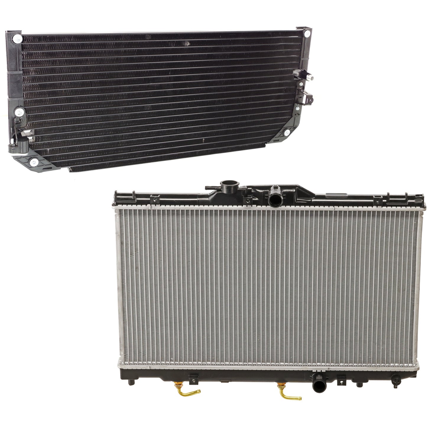 2-Piece Kit Radiator, 1.8L, 4Cyl, Includes (1) Radiator and (1) A/C Condenser