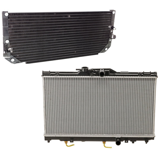2-Piece Kit Radiator, 1.8L, 4Cyl, Includes (1) Radiator and (1) A/C Condenser