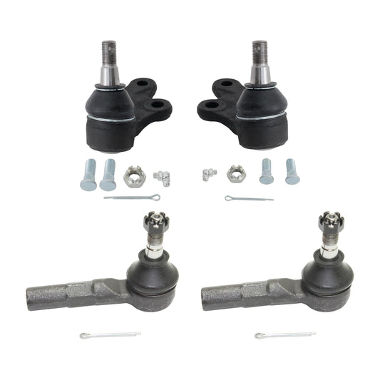 4-Piece Kit Front, Driver and Passenger Side, Lower Ball Joint Includes (2) Ball Joint and (2) Tie Rod End