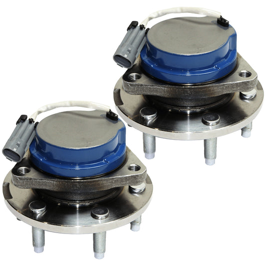 2-Wheel Set Front, Driver and Passenger Side Wheel Hub, 6 Lugs, With Bearing, With Sensor, RWD, Includes (2) Sway Bar Link and (2) Wheel Hub