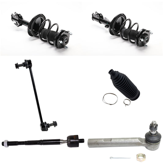 10-Piece Kit Front, Driver and Passenger Side Fully Loaded Strut, Includes (2) Steering Rack Boot, (2) Sway Bar Link, and (4) Tie Rod End