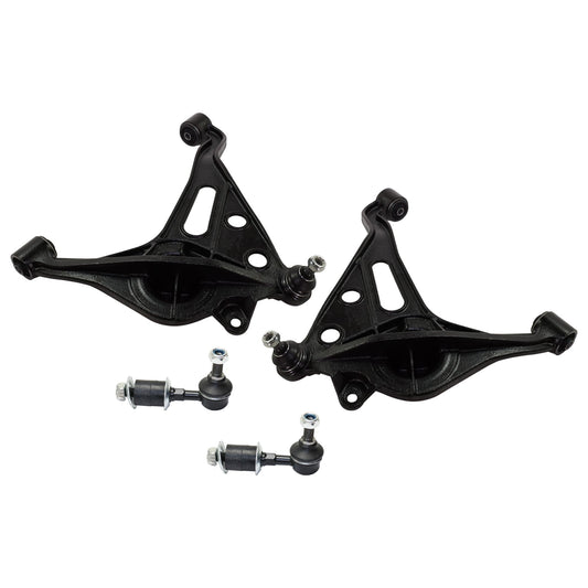4-Piece Kit Front, Driver and Passenger Side, Lower Control Arms, Includes (2) Control Arm and (2) Sway Bar Link