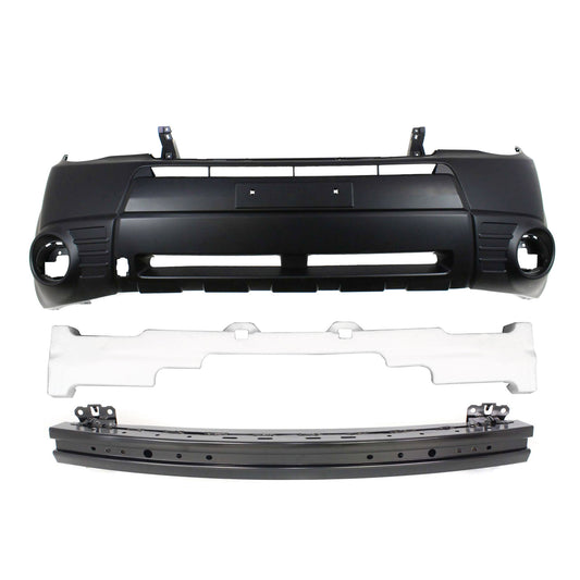 3-Piece Kit Front Primed Bumper Cover, Includes (1) Bumper Absorber, (1) Bumper Cover, and (1) Bumper Reinforcement