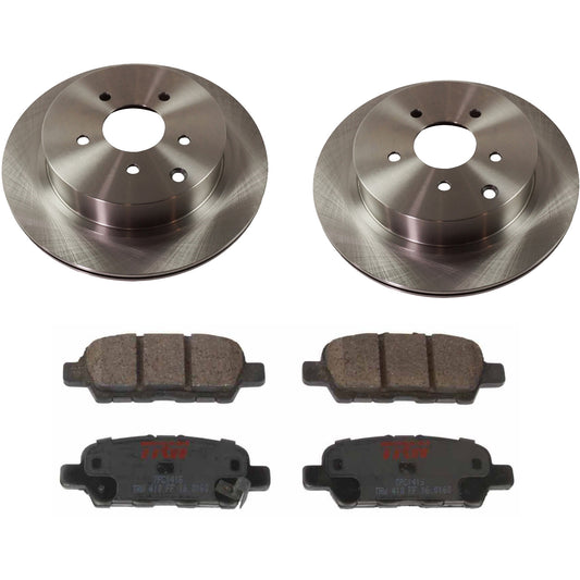 KIT-TRW101221-2041 Комплект из 2 задних тормозных дисков и колодок, гладкая поверхность, 5 выступов, 308 мм, керамические, фрикционные, премиум-серии, включает в себя (1) комплект тормозных колодок и (2) тормозных диска