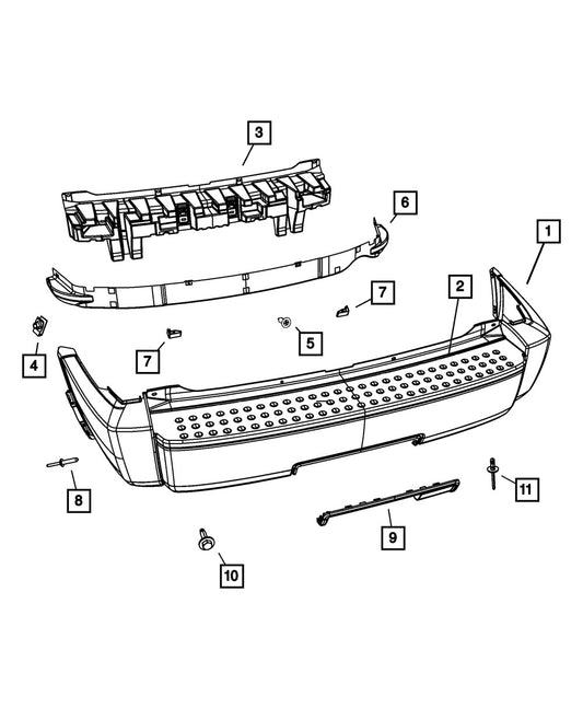 1FU37CD7AA Rear Bumper Cover