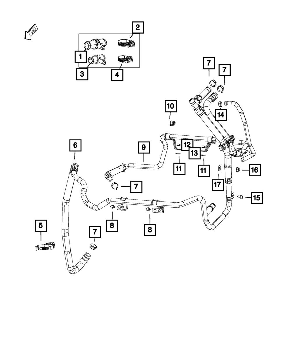 52014856AE Heater Hose - Sold individually