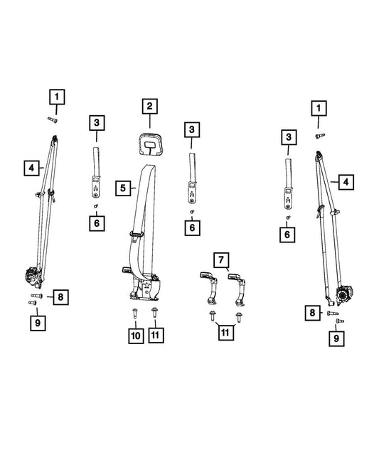 Гнездо для ремня безопасности 5ZN27TX7AE Direct Fit, продается отдельно
