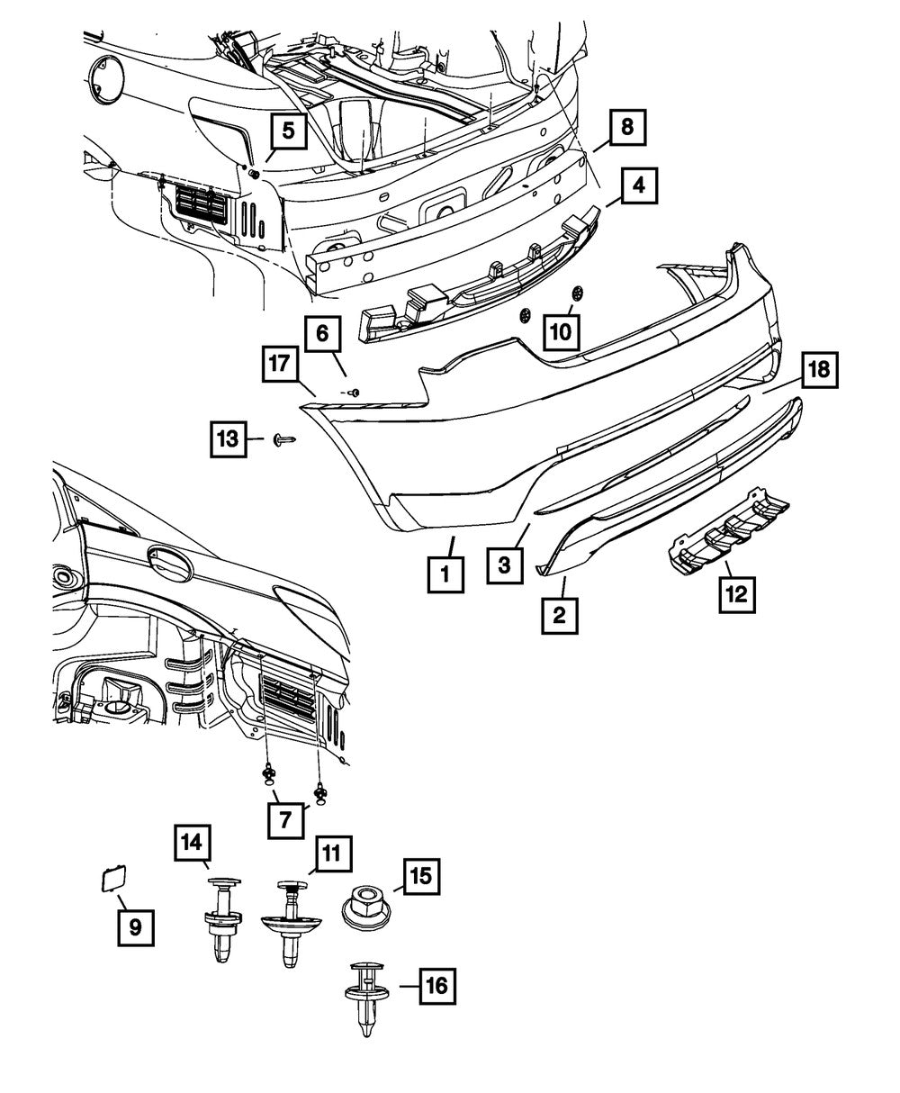 68082030AE Rear, Upper Bumper