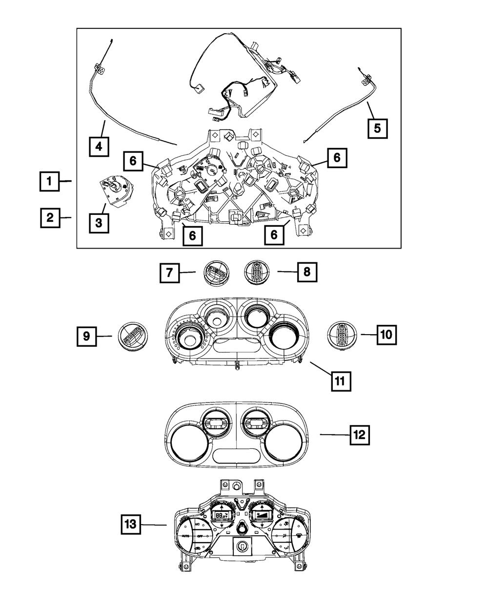 68096469AB A/C Temperature Control Cable - Direct Fit