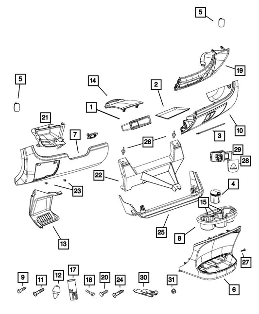 68134462AA Bolt - Direct Fit, Sold individually