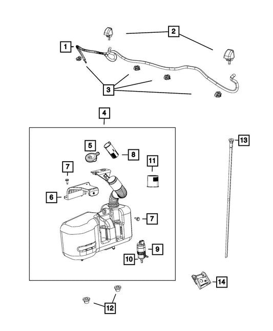 68134661AA Windshield Washer Fluid Reservoir Filter