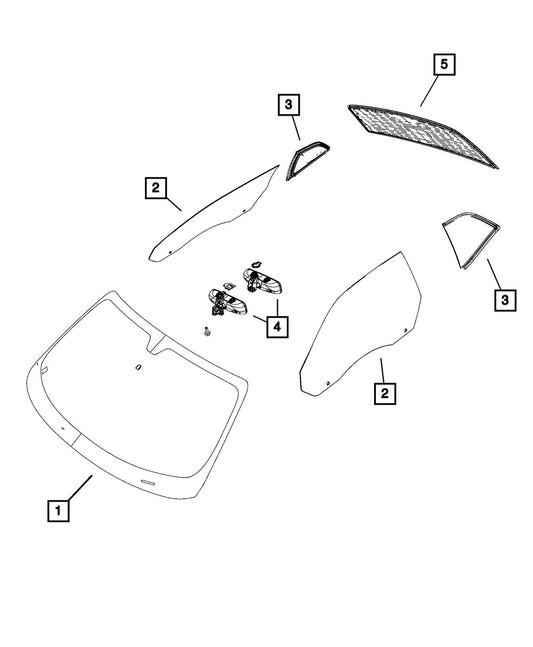 68253430AA Direct Fit Windshield, Sold Individually