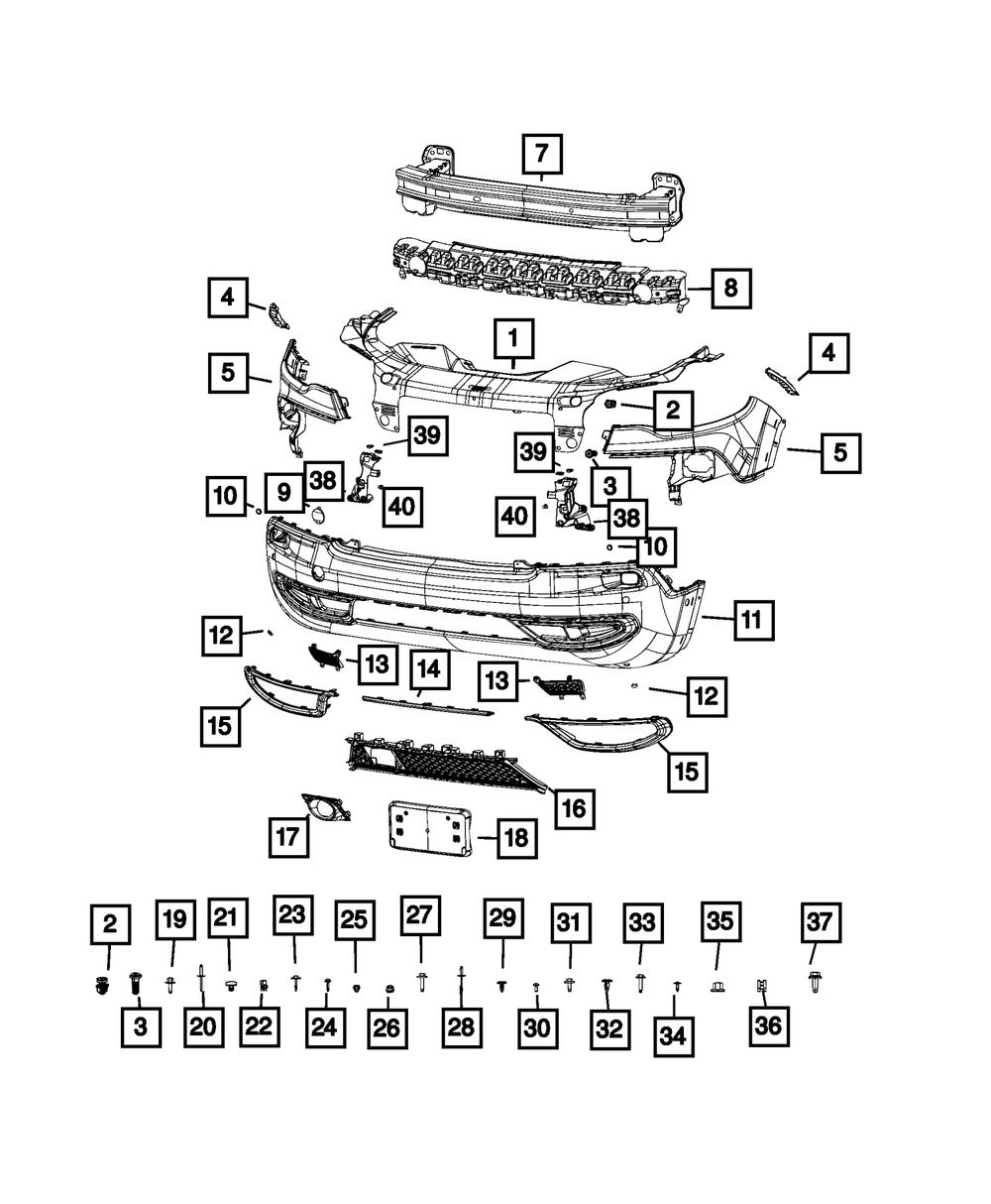 68285710AA Sport Utility Front Bumper Impact Absorber