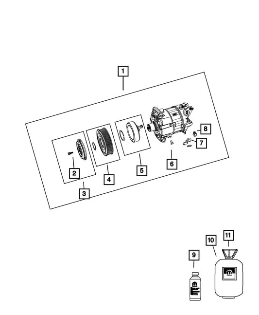 68382275Компрессор кондиционера AC, 6,2 л, 8 цилиндров