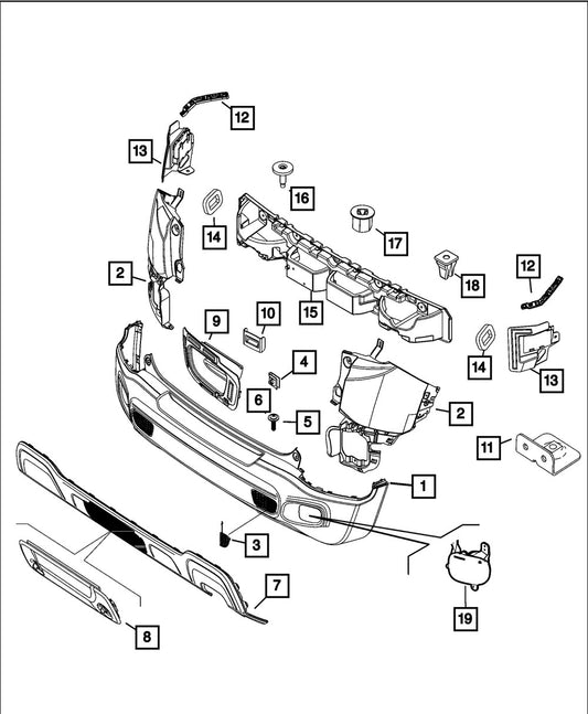 6XJ19RXNAA Front Bumper Trim, Sport Utility