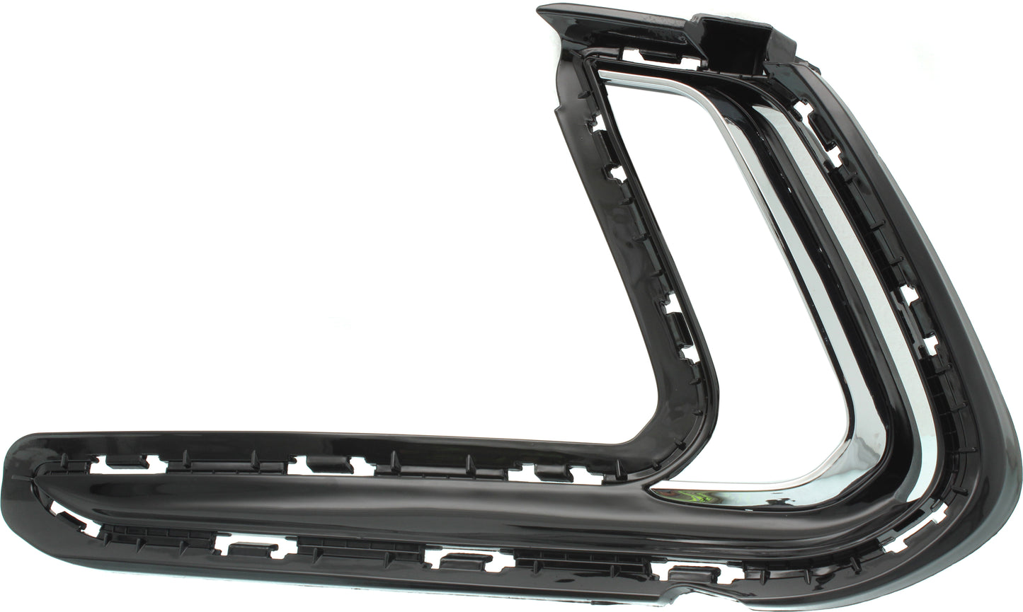 Front, Driver Side Bumper Trim, Primed, Driving Lamp Trim, With Chrome Molding