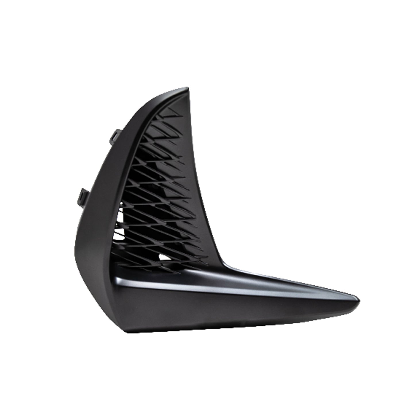 Front, Passenger Side, Outer Bumper End, Textured Plastic