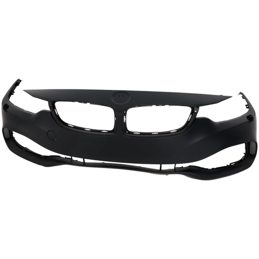 Front Primed Bumper Cover, Base Model, Without Parking Aid Sensor Holes, With Headlight Washer Holes, For Models Without M Sport Package, CAPA CERTIFIED