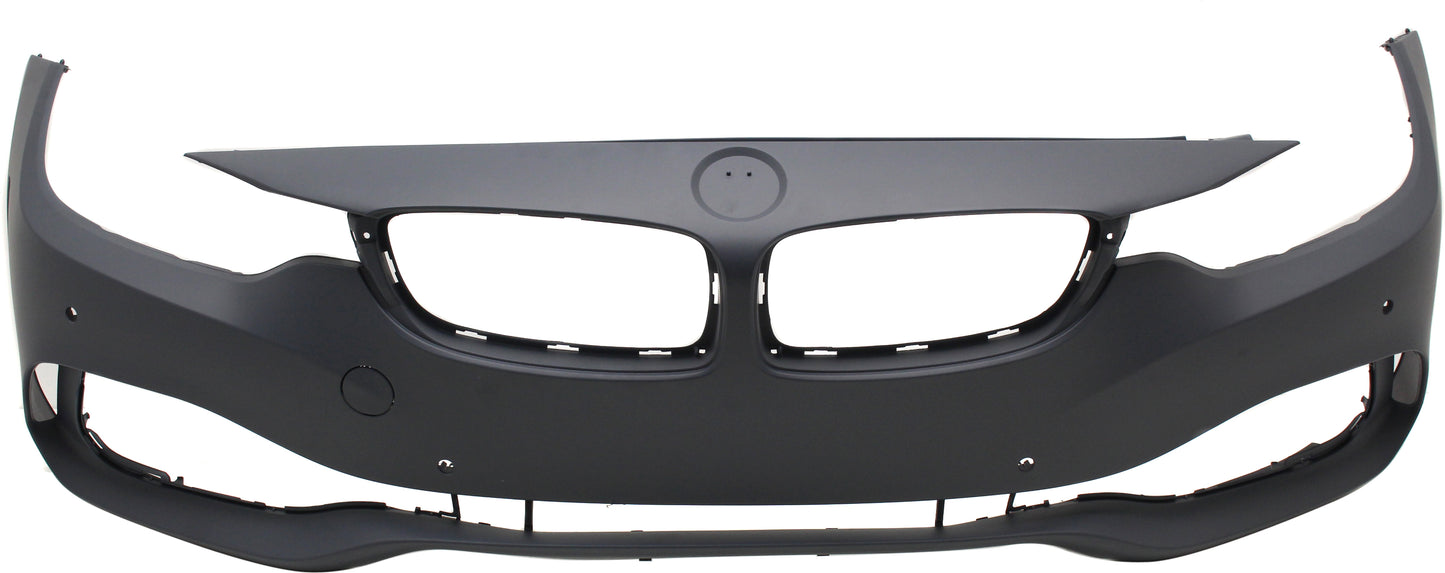 Front Primed Bumper Cover, Base Model, With Parking Aid Sensor Holes and Parking Assist Sensor, For Models Without Headlight Washer Holes, Cam and M Sport Package