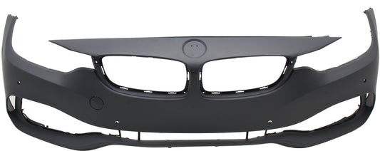 Front Primed Bumper Cover, Base Model, With Parking Aid Sensor Holes and Parking Assist Sensor, For Models Without Headlight Washer Holes, Cam and M Sport Package