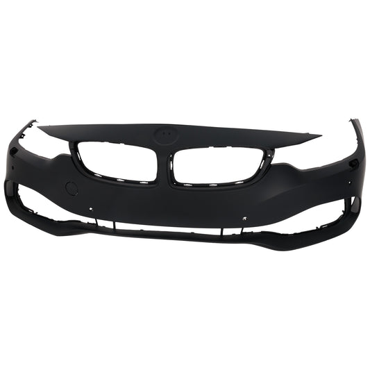 Front Primed Bumper Cover, Base Model, With Park Sensor and Headlight Washer Holes, For Models Without Parking Assist Sensor and M Sport Package