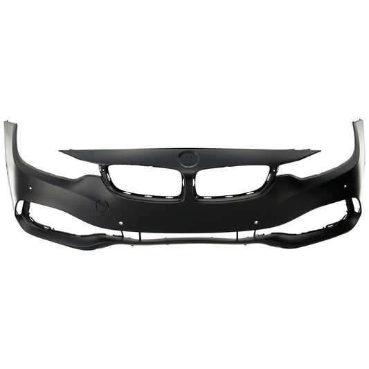 Front Primed Bumper Cover, For Models with Side View Camera, Park Assist System and Park Distance Control Sensor Holes and without M Sport Package and Headlight Washer Holes, CAPA Certified