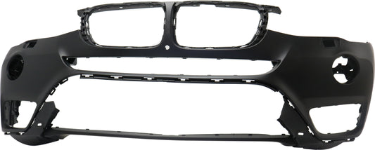 Front Primed Bumper Cover, With Fog Light Holes, For Models Without Parking Assist Sensor and M Package, CAPA CERTIFIED