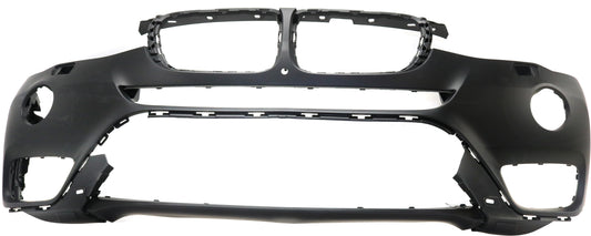 Front Primed Bumper Cover, With Fog Light Holes and Parking Assist Sensor, Without Surround View, For Models Without M Package