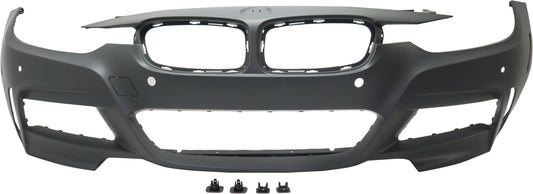 Front Primed Bumper Cover, For Models With M Sport Package, Park Distance Control Holes and Reflector Holes, Without Headlight Washer Holes, Park Assist Holes and Surround View Camera Holes