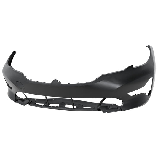 Front Primed Bumper Cover, For Models without M Sport Package, Park Distance Control Sensor Holes, Park Assist Sensor Holes, Sedan