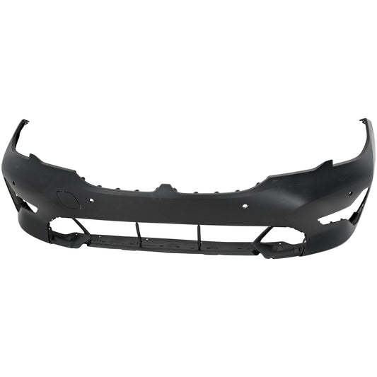 Front Primed Bumper Cover, For Models without M Sport Package, with Park Distance Control Sensor Holes, with Park Assist Sensor Holes, Sedan